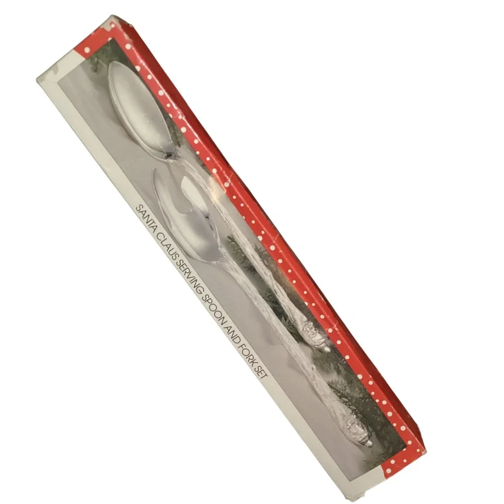 International Silver Company Santa Claus Serving Spoon and Fork Set NOB